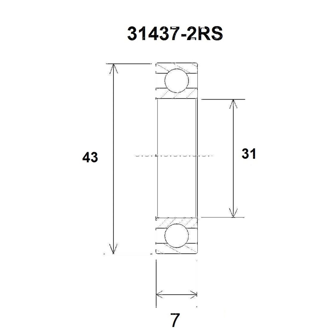 Leje B3 31437-2rs BLACK BEARING – billede 2