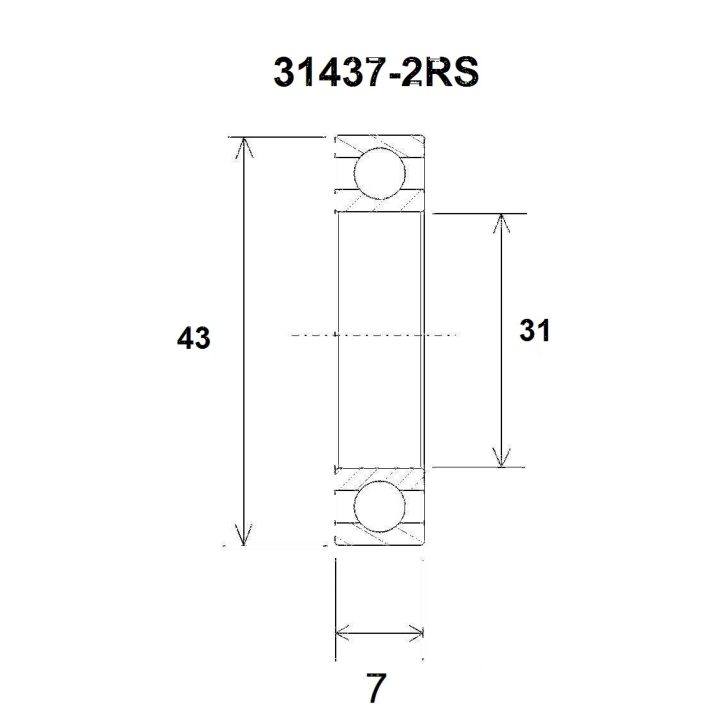 Leje B3 31437-2rs BLACK BEARING – billede 2