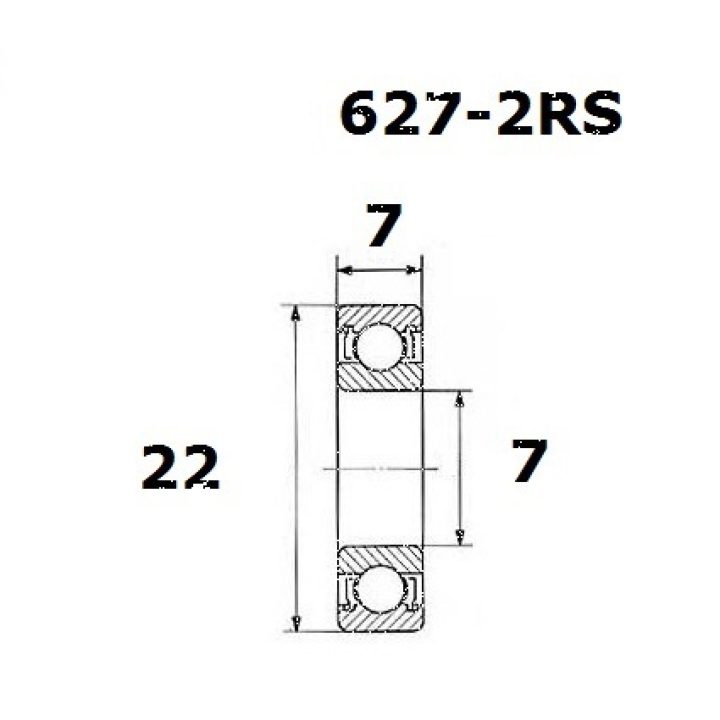 Leje B3 627-2rs BLACK BEARING – billede 2