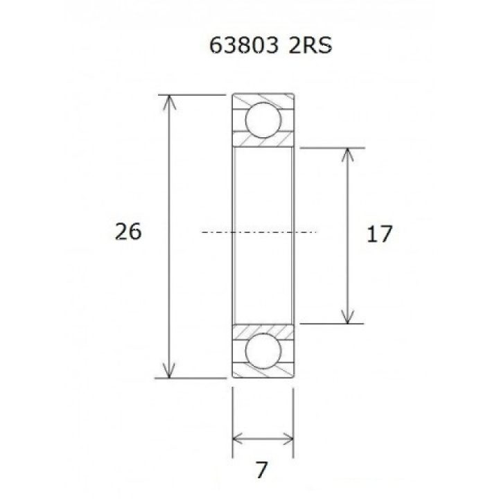 Leje B3 63803-2rs BLACK BEARING – billede 2