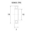 Lejer B3 63800-2rs BLACK BEARING – miniature 2