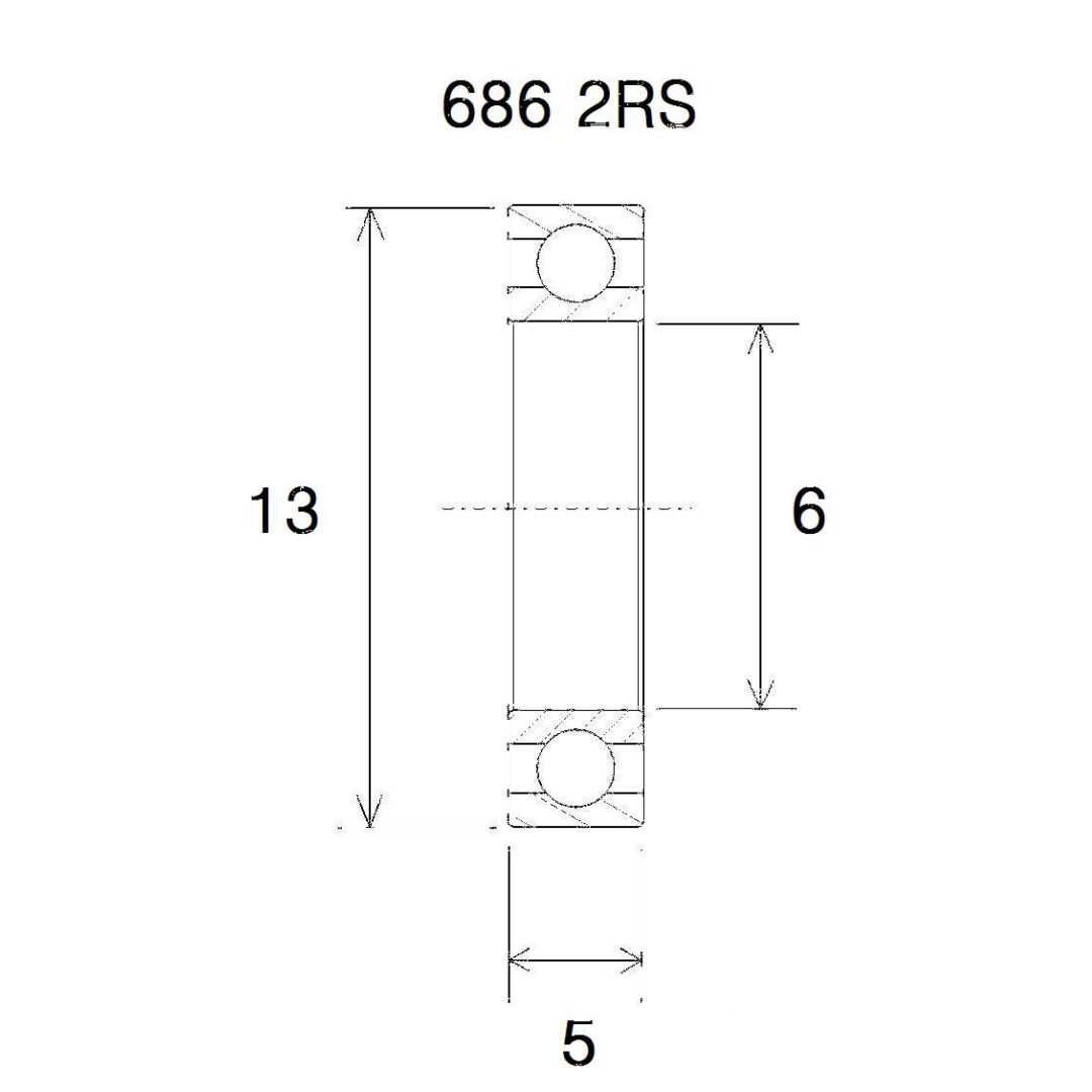 Lejer B3 686-2rs BLACK BEARING – billede 2