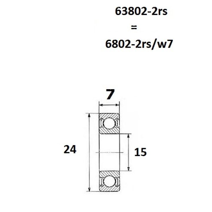 Lejer B5 63802-2rs BLACK BEARING – billede 2