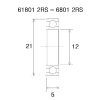 Lejer B5 6801-2rs BLACK BEARING – miniature 2
