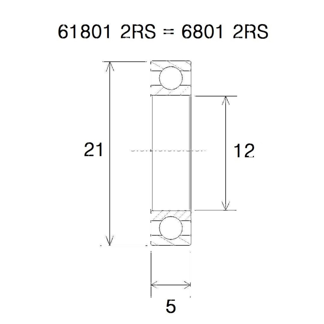 Lejer B5 6801-2rs BLACK BEARING – billede 2