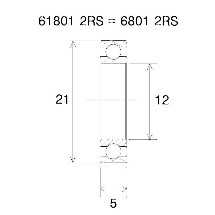 Lejer B5 6801-2rs BLACK BEARING – billede 2