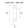 Lejer B5 6905-2rs BLACK BEARING – miniature 2