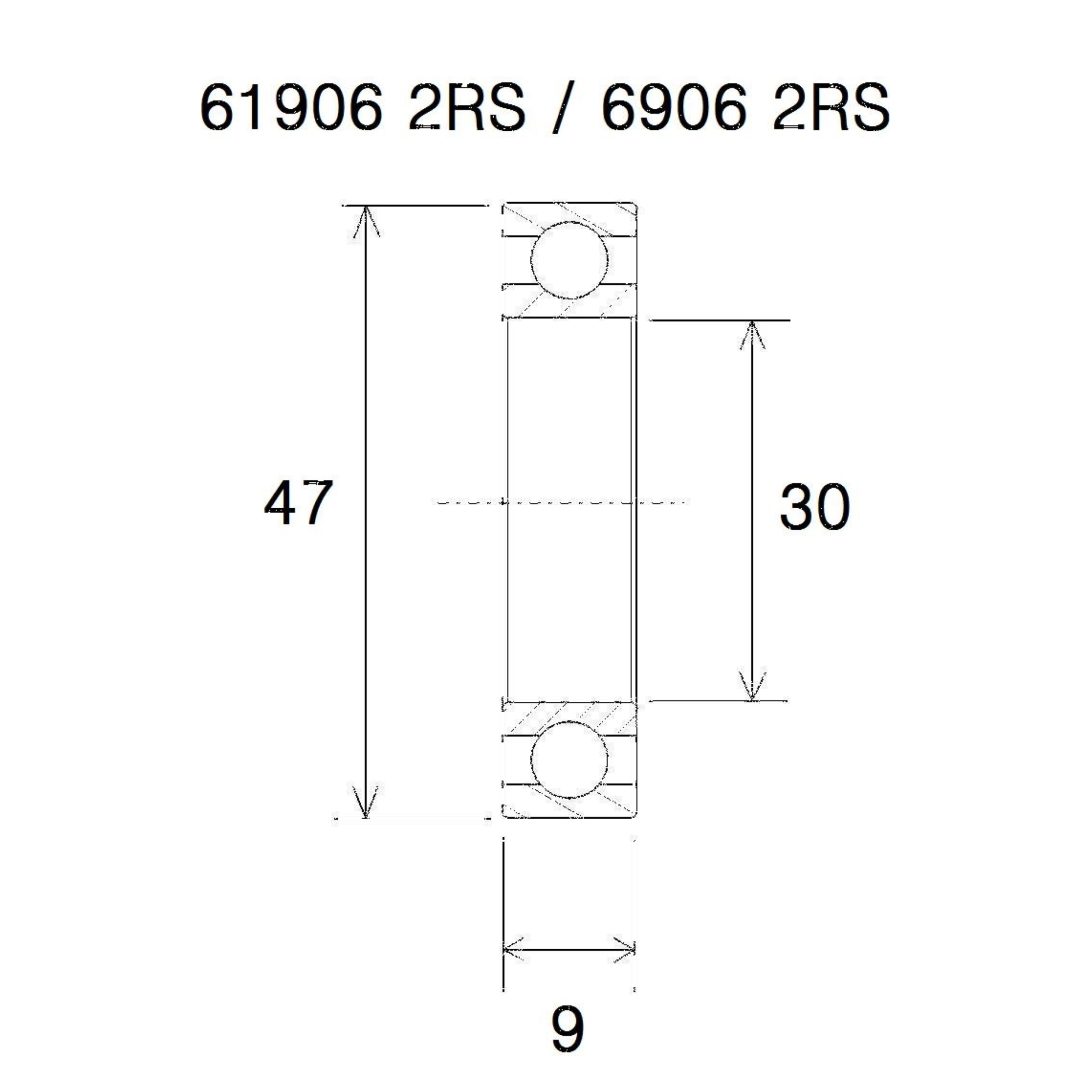 Lejer B5 6906-2rs BLACK BEARING – billede 2