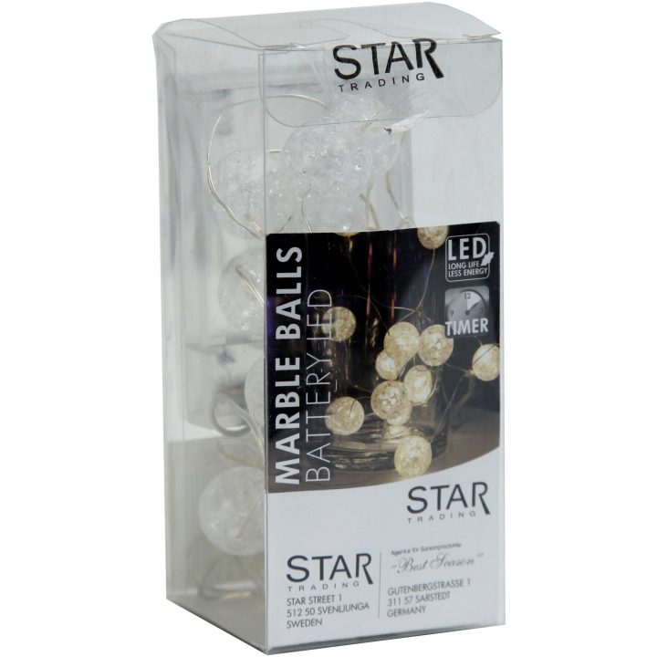 Ljusslinga Marble Transparent Star Trading – billede 3