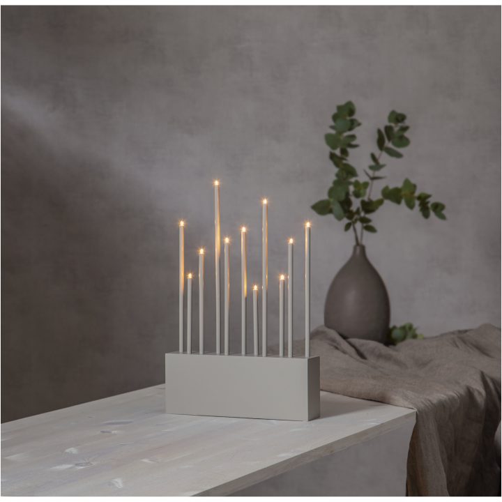 Ljusstake Echo Beige Star Trading 43 cm lysegrå – billede 6