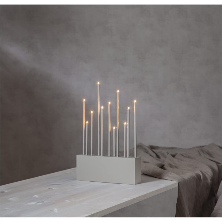 Ljusstake Echo Beige Star Trading 43 cm lysegrå – billede 4