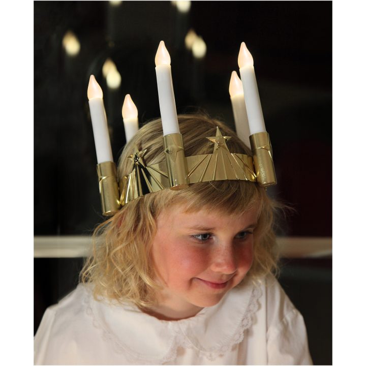 Luciakrone Santa Lucia Guld Star Trading – billede 5