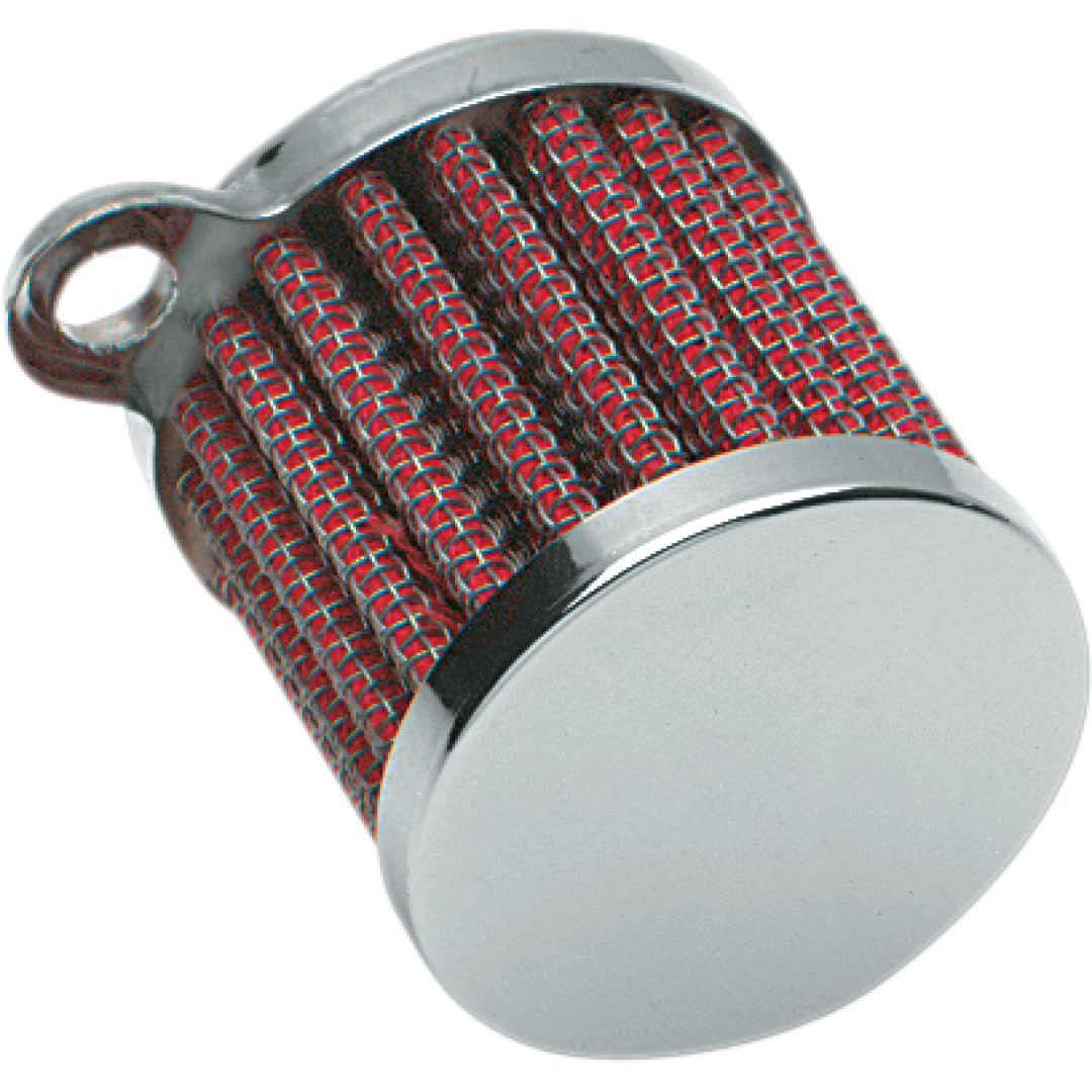 Luftfilter til krumtaphusventilation Rød/krom DRAG SPECIALTIES MINI CRANK CASE BREATHER – billede 2