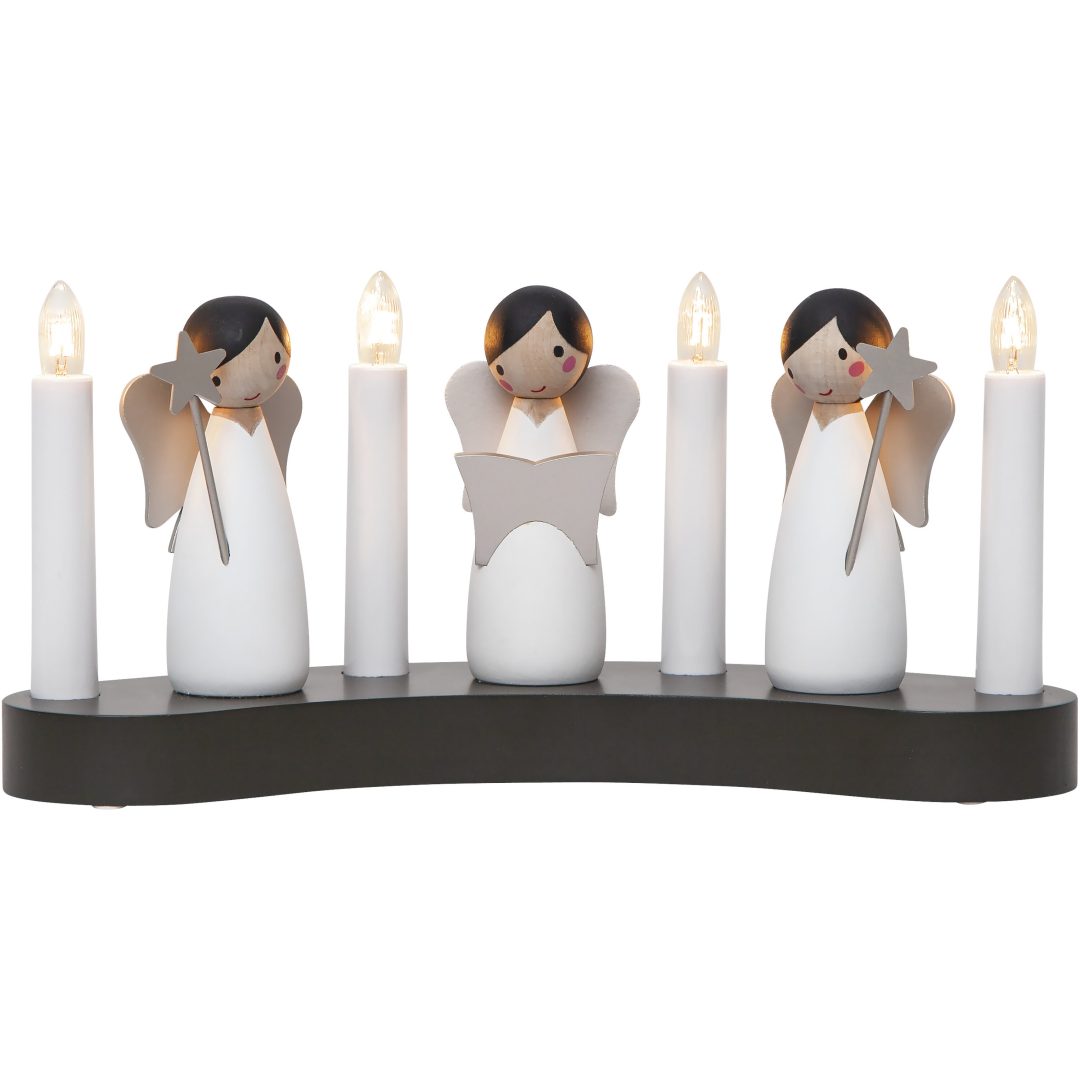 Lysestage Angel choir Hvid Star Trading