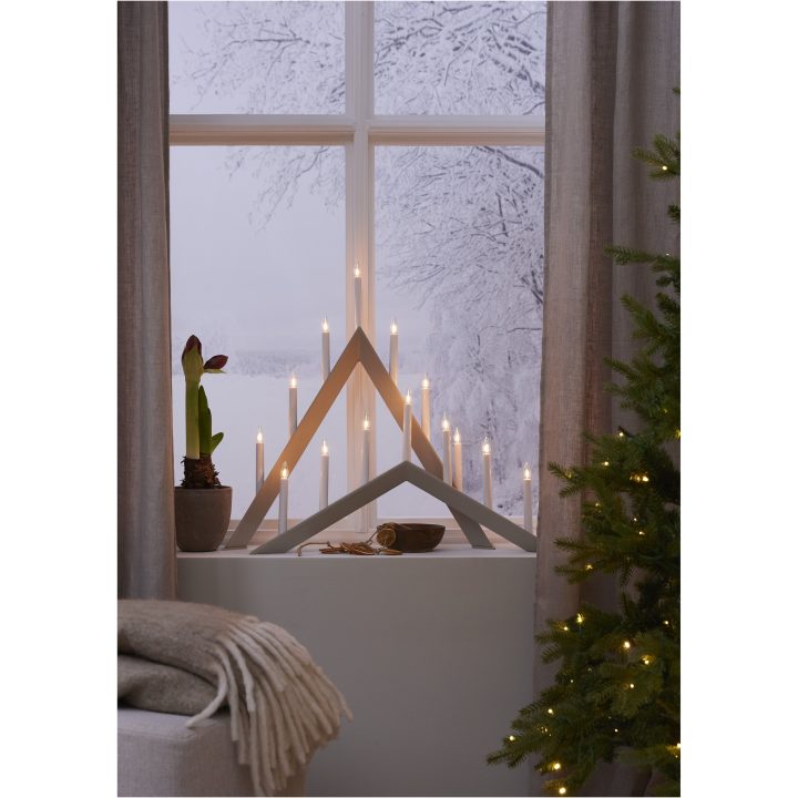 Lysestage Arrow Beige Star Trading 36 cm – billede 2