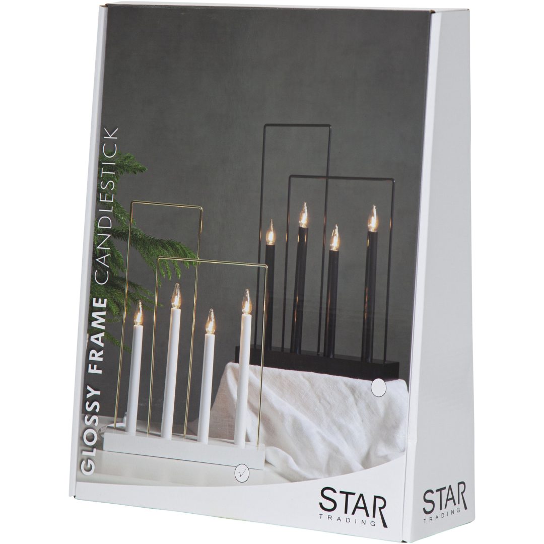 Lysestage Glossy Frame Hvid Star Trading – billede 5