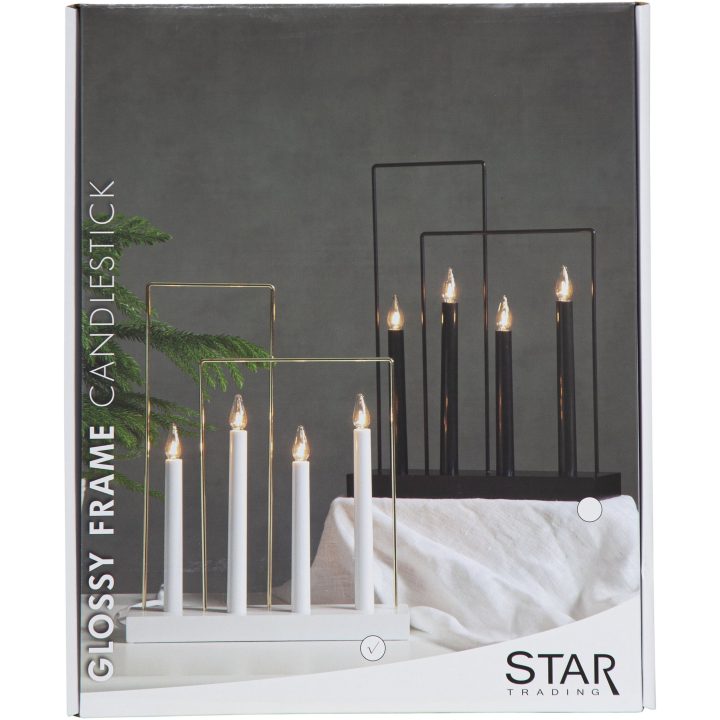 Lysestage Glossy Frame Hvid Star Trading – billede 5