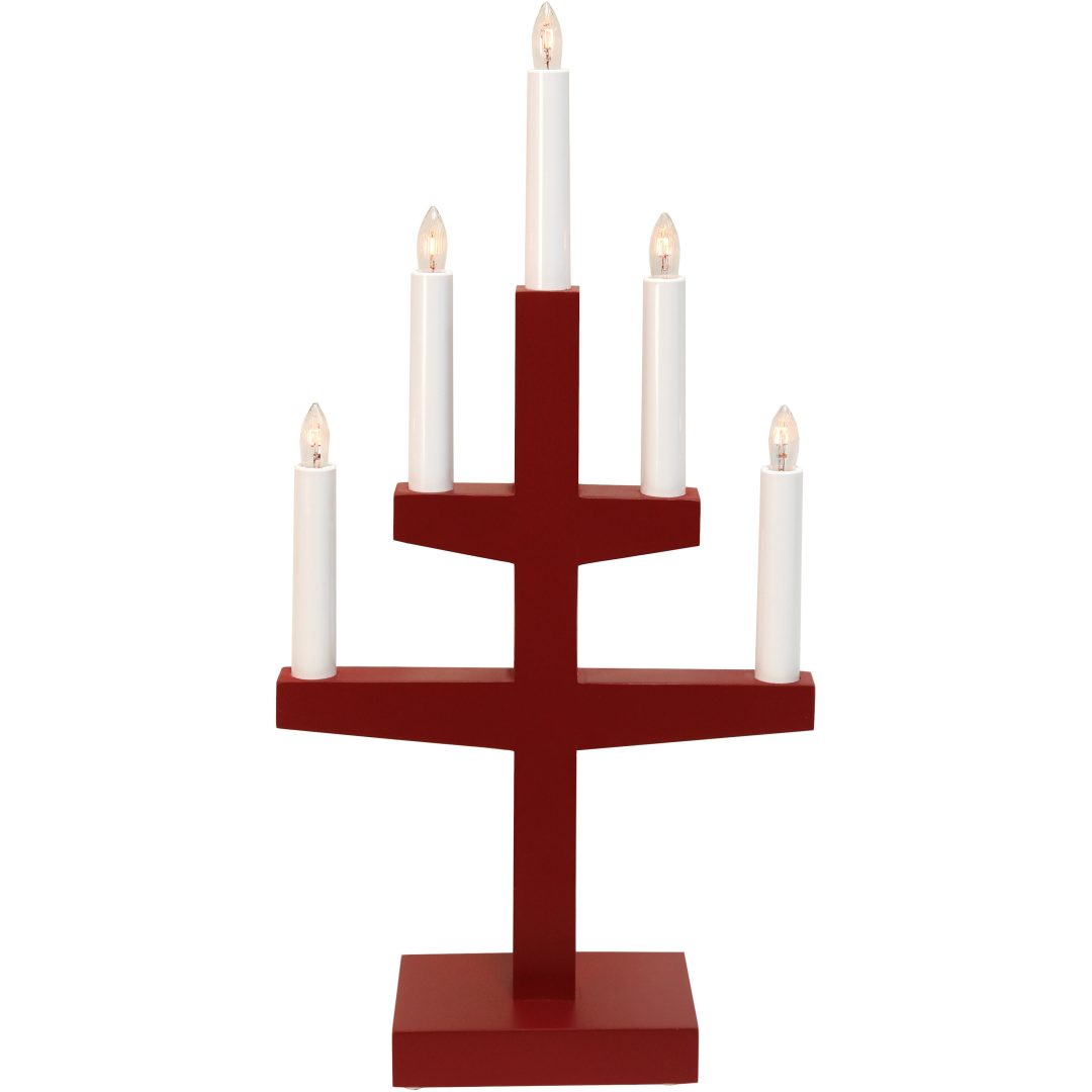 Lysestage Trapp Rød Star Trading Træ / 46 cm – billede 7