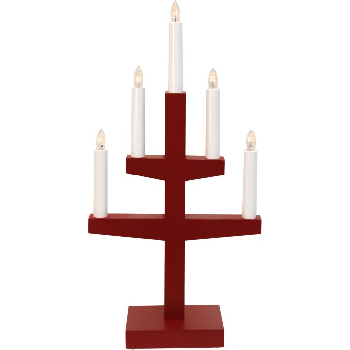 Lysestage Trapp Rød Star Trading Træ / 46 cm – billede 7