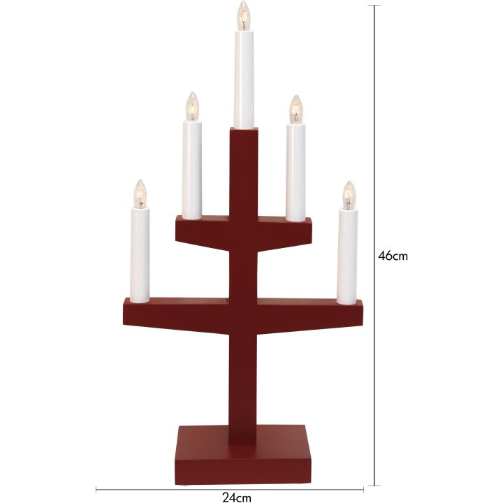 Lysestage Trapp Rød Star Trading Træ / 46 cm – billede 6