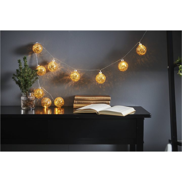 Lysguirlande Glitter Guld Star Trading – billede 5