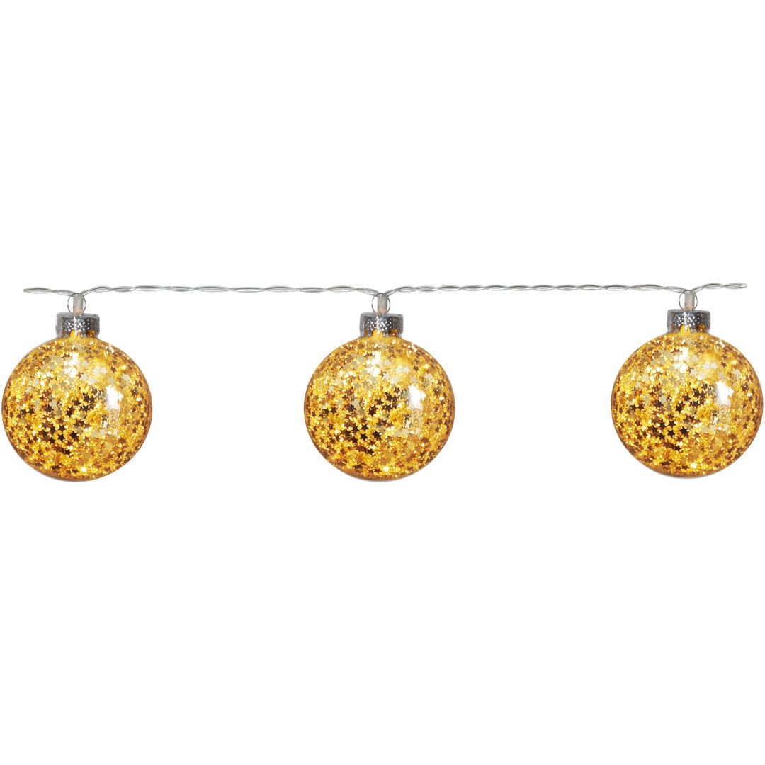 Lysguirlande Glitter Guld Star Trading