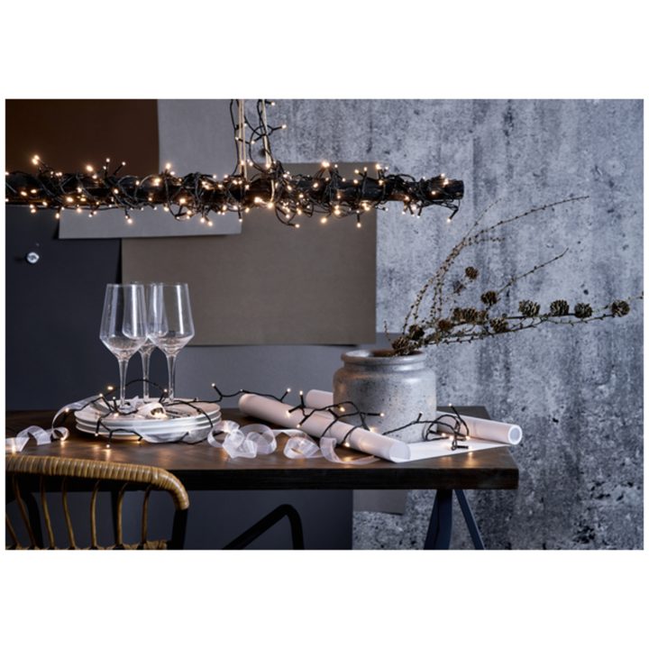 Lyskrans Crispy Ice White Sort Star Trading – billede 2