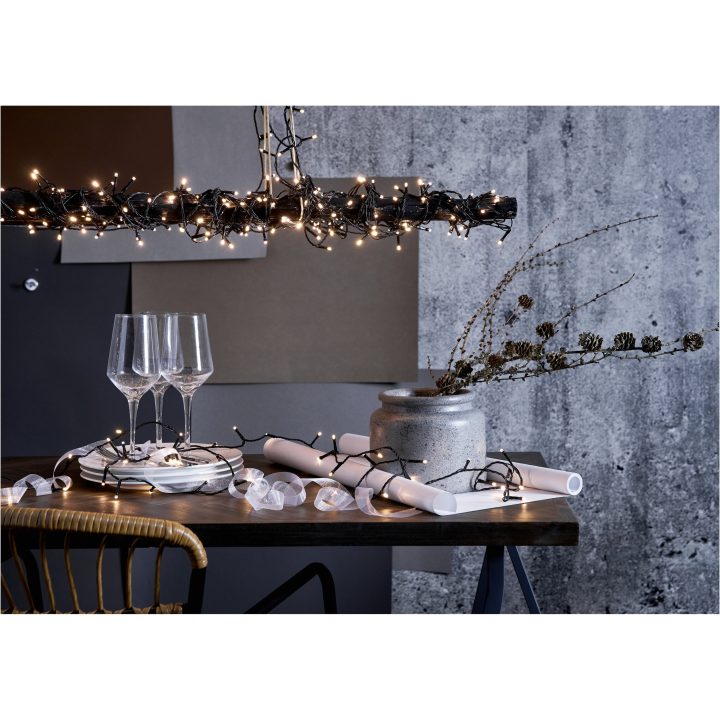 Lyskrans Crispy Ice White Sort Star Trading – billede 2