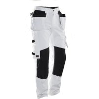 Malerbukser Dame 2179 Technical Hvid/Sort Jobman