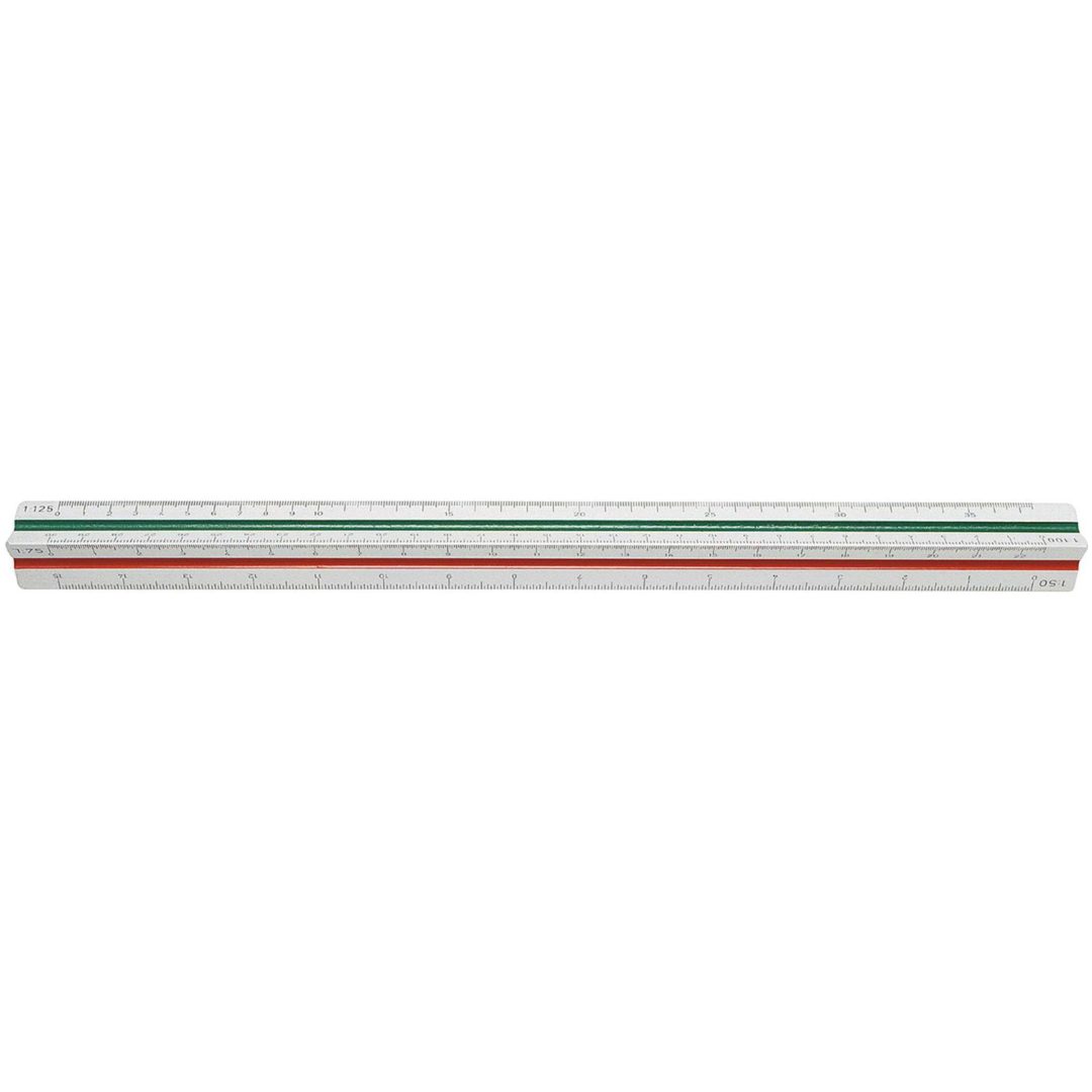 Målestok Hvid/Grøn/Rød NONAME LINEAL 30CM SKALA 100-500