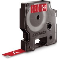 MÄRKBAND D1 12MMx3M VIT/RÖD