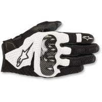MC-handsker Læder Smx-1 Air Carbon V2 Sort/hvid ALPINESTARS