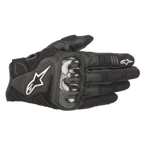 MC-handsker Læder Smx-1 Air Carbon V2 Sort/hvid ALPINESTARS