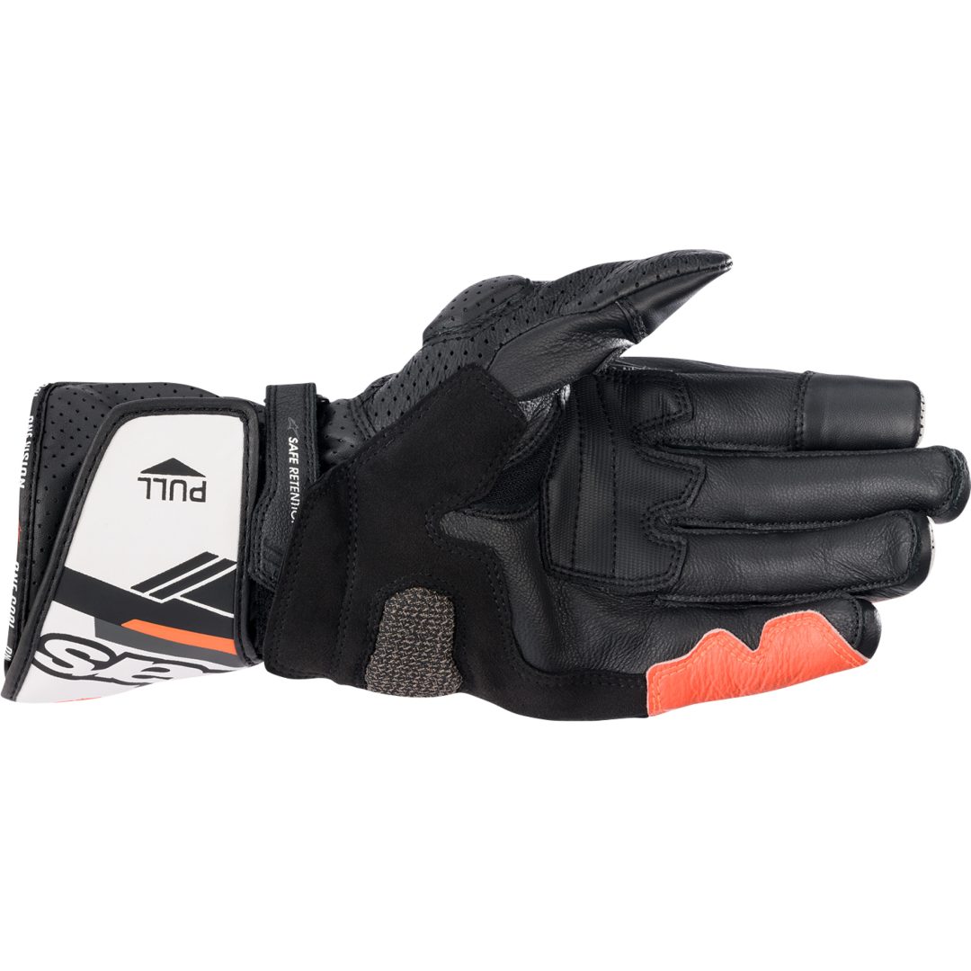 MC-handsker Læder Sp-8 V3 Sort/hvid/rød Fluorescerende ALPINESTARS XXXL