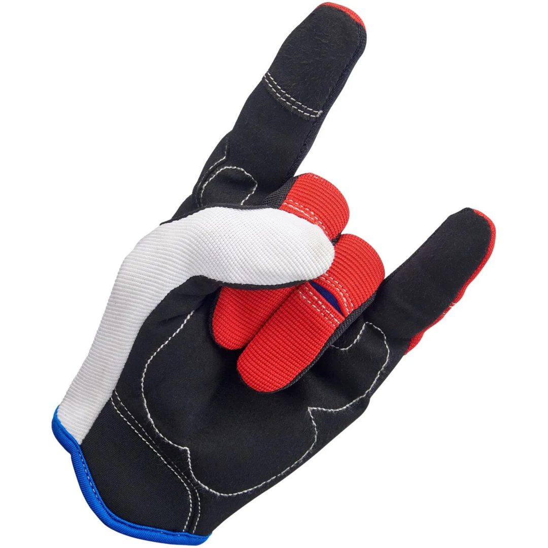 MC-handsker Moto Sort/rød/blå/hvid BILTWELL Handsker – billede 6