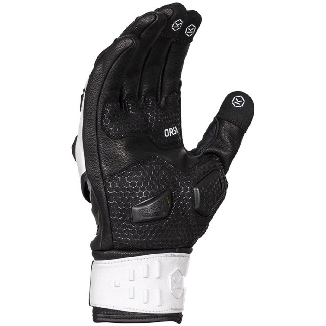 MC-handsker Orsa Leather Mk3 Sort/hvid Knox Large – billede 3