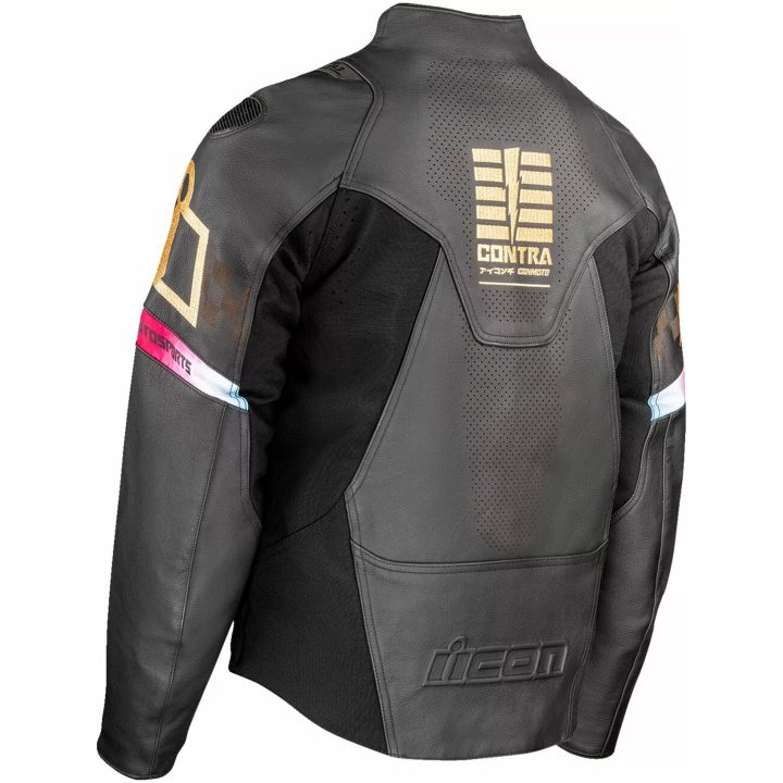 MC-Jakke Contra3 Rizz Rizz Læder Sort/Brun ICON XXXL – billede 2