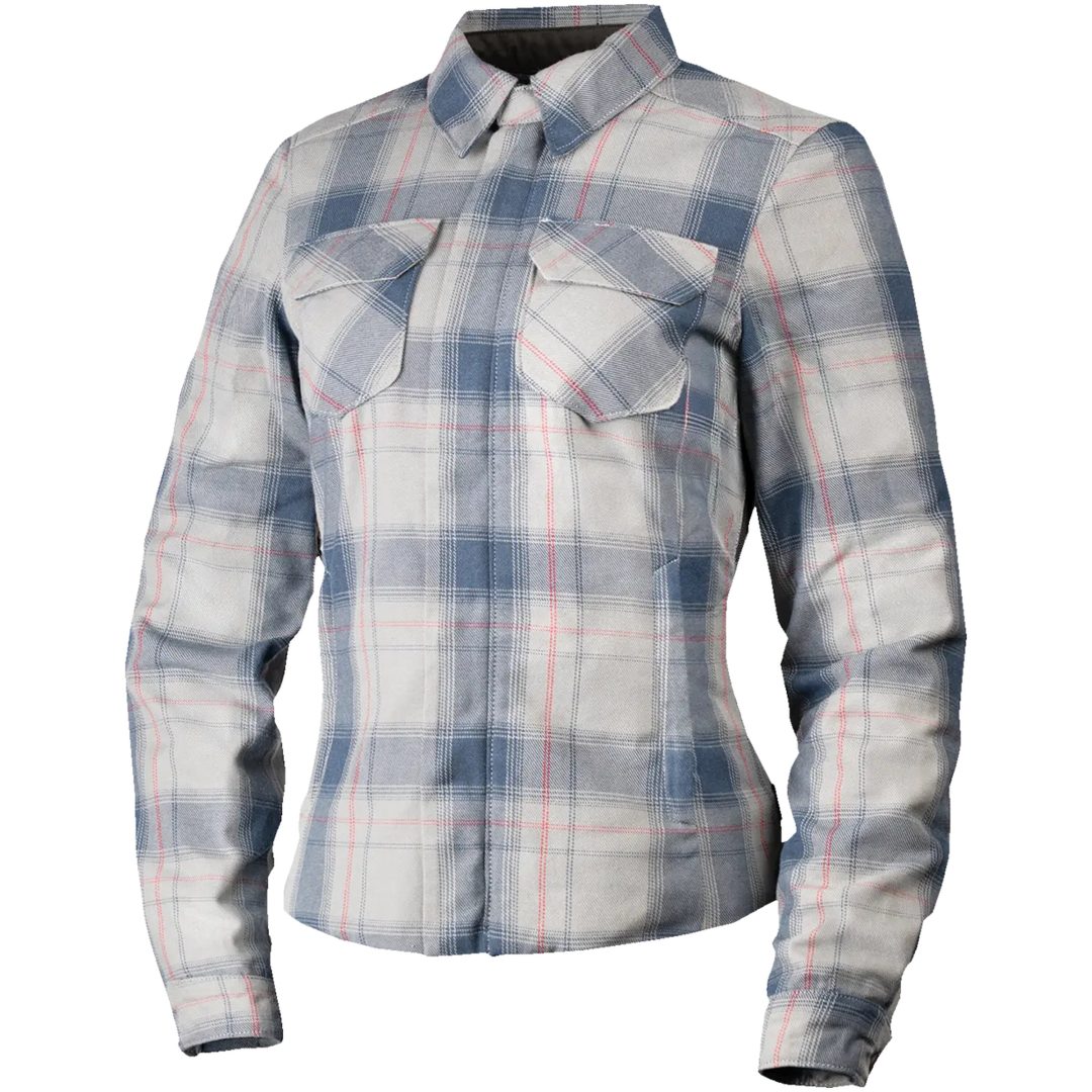 MC-Jakke Dame Fallblock Flannel Tekstil Blå Grå Rød Hvid ICON M