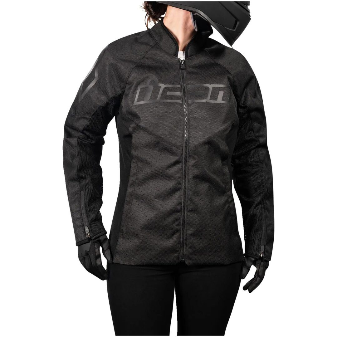 MC-Jakke Dame Hooligan CE Sport Sort ICON Small – billede 4