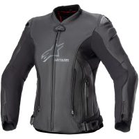 MC-jakke Dame Læder Gp+r V4 Sort ALPINESTARS