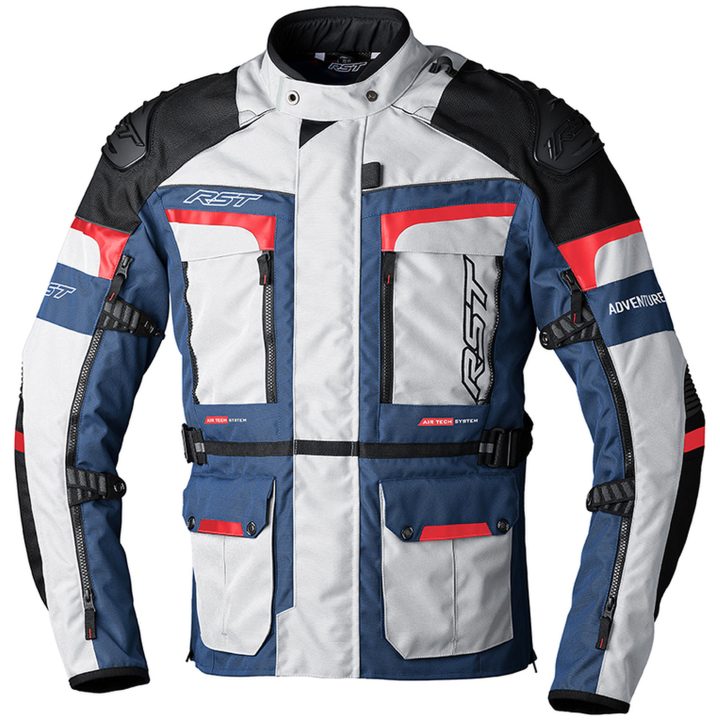 MC-jakke Dame Pro Series Adventure-x Ce Tekstil Sølv/blå/rød RST s – billede 6