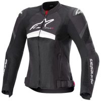 MC-jakke Dame Tekstil T-gp+r Air Sort/Hvid ALPINESTARS
