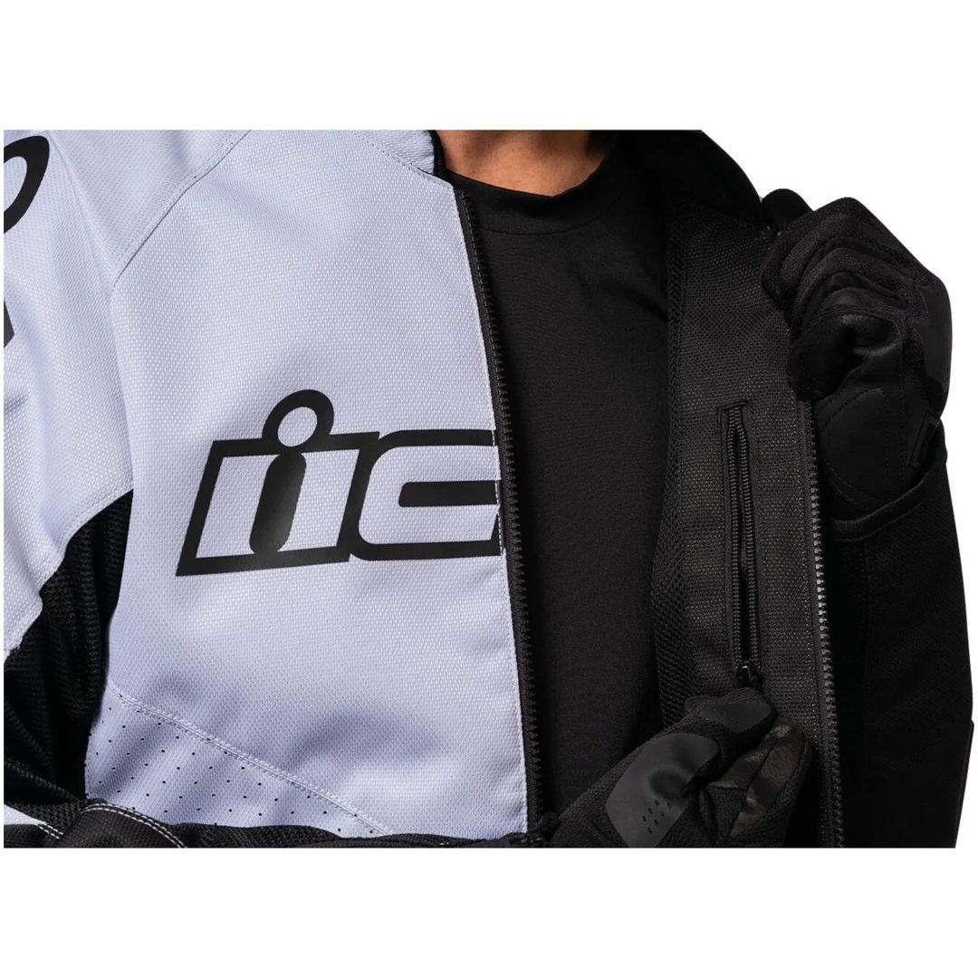 MC-Jakke Hooligan CE Sport Hvid ICON Small – billede 3
