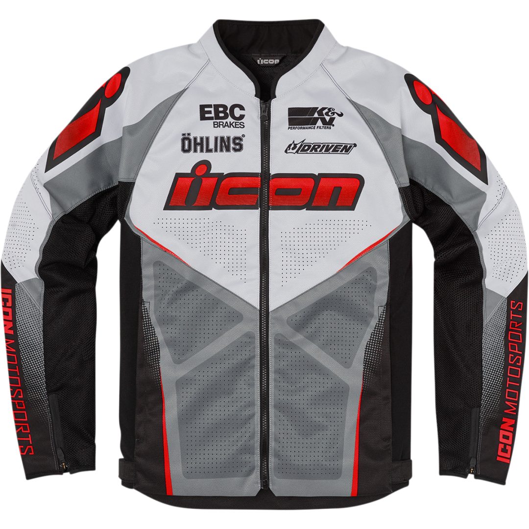 MC-Jakke Hooligan Ultrabolt Grå/Rød ICON Small