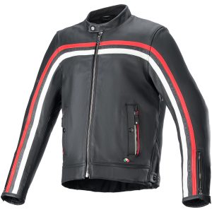 MC-jakke Læder Dyno Sort/Rød ALPINESTARS