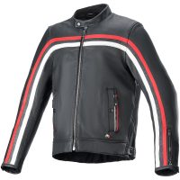 MC-jakke Læder Dyno Sort/Rød ALPINESTARS