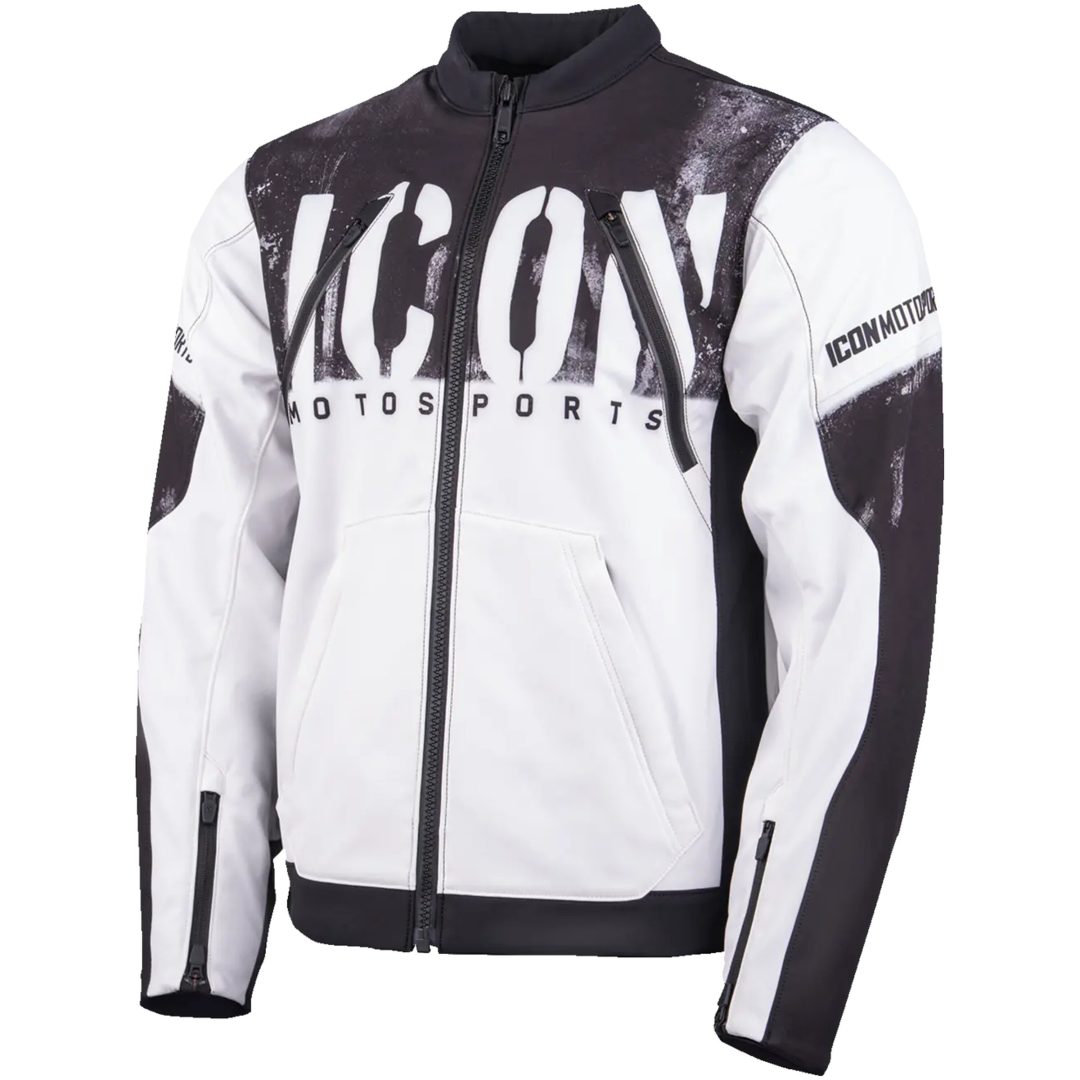 MC-Jakke Merc3 Anomaly Sort Hvid Tekstil ICON M