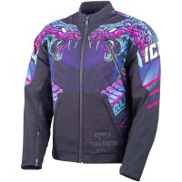 MC-Jakke Synthwave Merc3 Lazer Cobra Tekstil Sort Blå Pink Lilla Hvid ICON