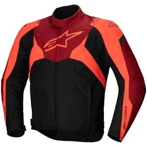 MC-jakke Tekstil T-jaws V4 Vandtæt Sort/rød ALPINESTARS