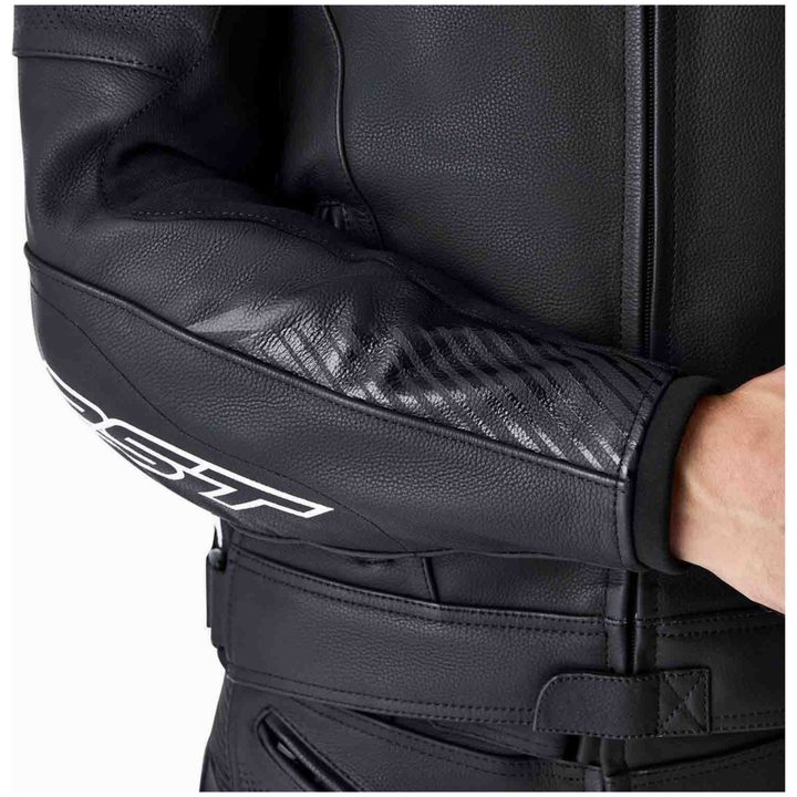 MC-Jakke Tractech Evo D3O Læder Sort Hvid RST M – billede 4